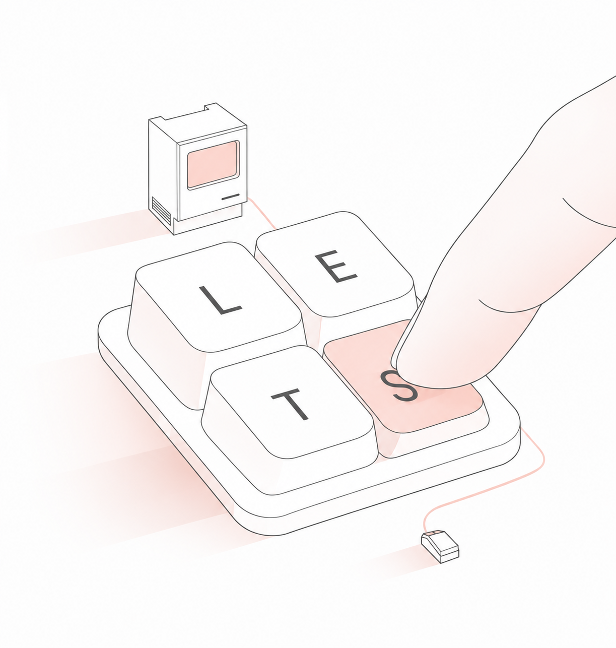 Let's build — keyboard illustration